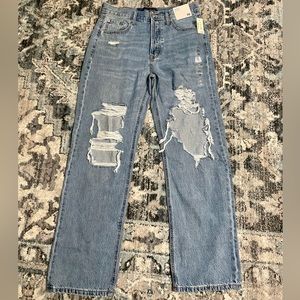 Aeropostale 90s Super High-Rise Baggy Jean, MEDIUM WASH, 10 R NWT